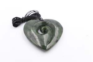 New Zealand Greenstone Heart Koru HPHEKSPEC