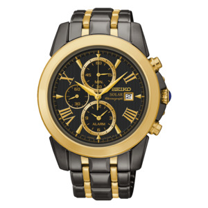 Seiko: Seiko Mens Black/Gold Le Grand Sport Watch - SSC218P