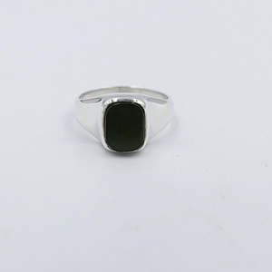Stg Silver Ring with Greenstone ALX138