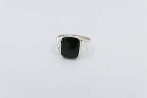 Stg Silver Ring with Greenstone ALX101