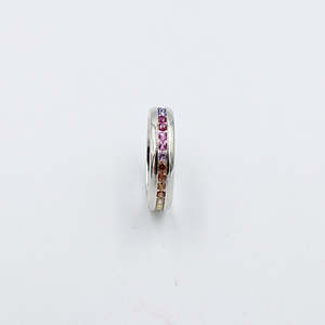 Stg Silver Multi Color CZ ring IRA203