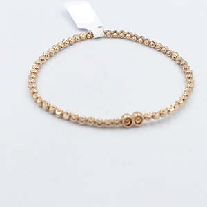 Stg Silver Bracelets: Rose Gold Plated pn Stg Silver Bracelet stretchy IRA213