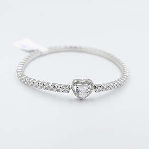 Stg Silver CZ Bracelet stretchy IRA210