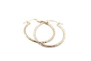 9ct Gold Round Hoops Diamond Cut 200BD527/9901