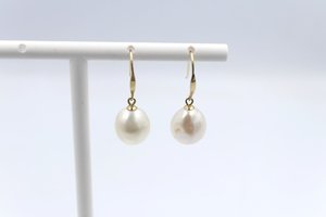 9ct Gold set Fresh water baroque Pearl drop Earrings SP03