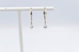 Gold Earrings: 10kt Gold Lab Grown Diamond Floating Diamond Drops
