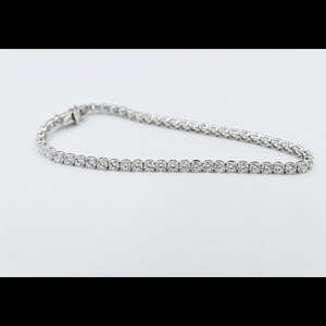 10K White Gold Tennis Bracelet with Lab Diamonds 5.92ct