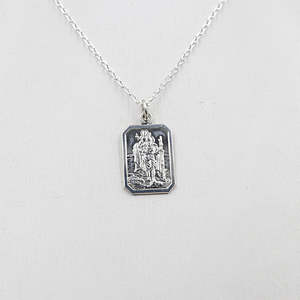 Stg silver Rectangle Saint Christopher Pendent SSTCH71