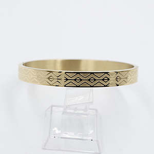 Gold Plated On steel Snap Bangle T311702404F