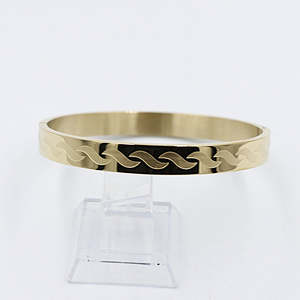 Gold Plated On steel Snap Bangle T311702404