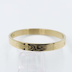 Gold Plated On steel Snap Bangle T302406127
