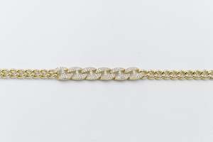 Ladies Gold Plated On steel Double Curb Bracelet T302706792