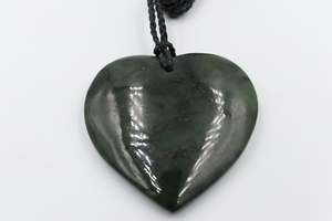 New Zealand Greenstone Heart 60mm