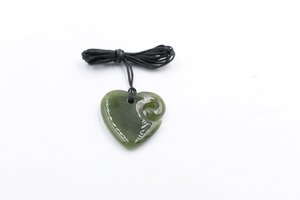New Zealand Greenstone Heart Koru