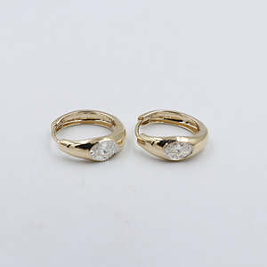 Gold Earrings: 10k  Gold Lab Diamond Huggies TDW 1ct LGE48769