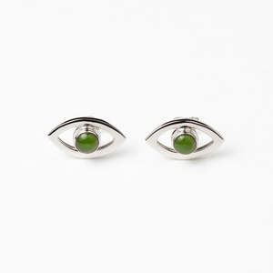 Stg Silver Pounamu Eye Candy Stud Earrings