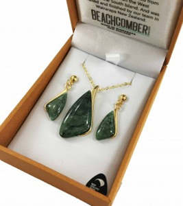 New Zealand Pounamu Set Gold Plated BBJ4121S