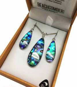 Bone And Paua Jewellery: Paua Set Silver Plated Boxed BBJ1202S