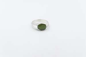 Stg Silver Ring with Greenstone ALX369