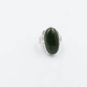 Stg Silver Ring with Greenstone ALX323