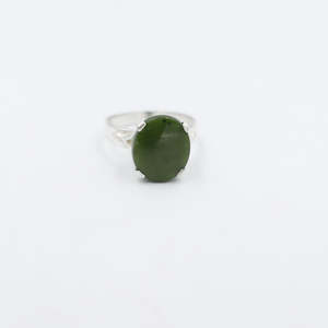 Stg Silver Ring with Greenstone ALX298