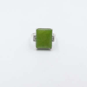 Stg Silver Ring with Greenstone ALX487.13