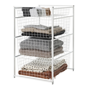 Elfa Freestanding 45 Series Drawer Kit with 4 Wire Baskets