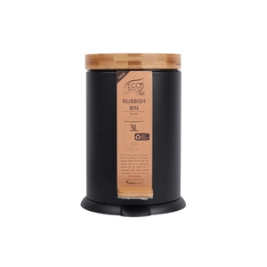 Products: Pedal Bin with Bamboo Lid 3L Black