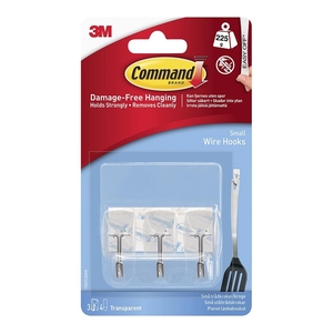 Command Wire Utensil Hooks Clear Small 3 Pack