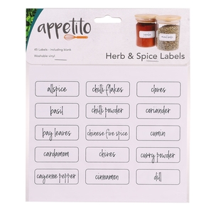 Appetito Herb & Spice Labels 45 Pack