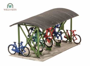 Wills SS23 Bicycle Shed and Bikes OO Scale