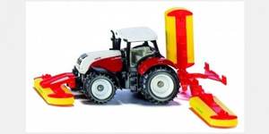 Siku 1672 Steyr CVT 6230 Tractor with Pottinger Front/Rear Mower Combination - Blister Pack
