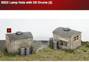 Products: Wills SS22 Lamp Huts with Oil Drums (2) OO Scale