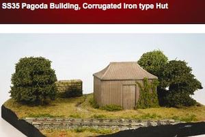 Wills SS35 Pagoda Building, corrugated Iron type Hut OO Scale