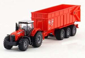 Siku 1844 Massey Ferguson 8480 Tractor with Krampe three-axle tipper trailer 1/87 Scale