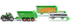 Siku 1848 Deutz-Fahr Agrotron Tractor with Joskin 3 Trailer Set 1/87 Scale