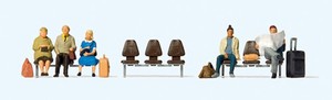 Products: Preiser 10660 Waiting Travellers on 3 Rows of Seats HO Gauge Figures