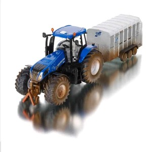 Siku 8607 New Holland T8.390 Tractor with Ifor Williams Livestock Trailer - Mud &hellip;