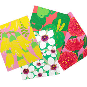 Set of 4 Bright Botanical Collection Lens Cloths