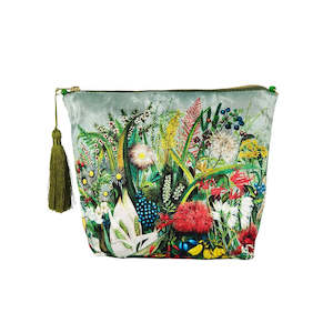 Cosmetic Bags: NZ Native Flowers Velvet Cosmetic Bag