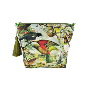 Cosmetic Bags: NZ Native Birds Velvet Cosmetic Bag