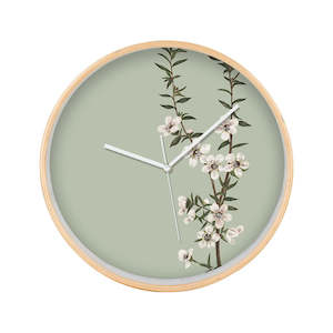 Vintage Flora: Vintage Botanical Manuka Wooden Frame Clock