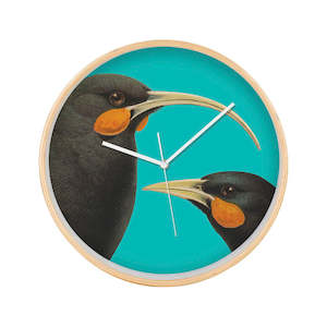 Bright Birds: Bright Huia Wooden Frame Clock