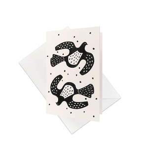 Linocut Range: Linocut Kereru Gift Card & Envelope (6 Pack)