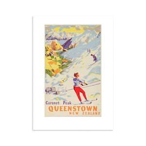 Coronet Peak Queenstown Tourist Print