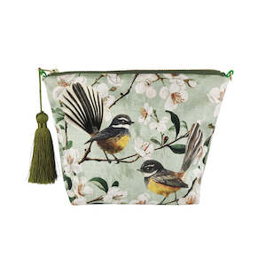 Cosmetic Bags: Chatty Fantails Velvet Cosmetic Bag