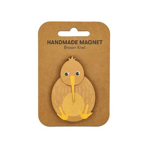 Brown Kiwi Wooden Magnet