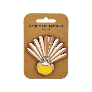 Fridge Magnets: Fantail Wooden Magnet