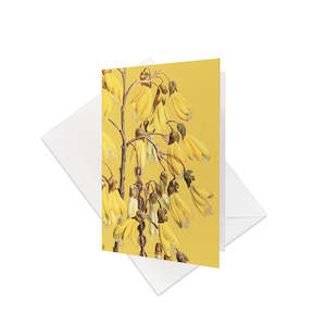 Vintage Botanical Kowhai Gift Card & Envelope (6 Pack)