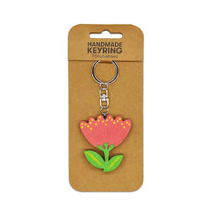 Pohutukawa Wooden Keyring
